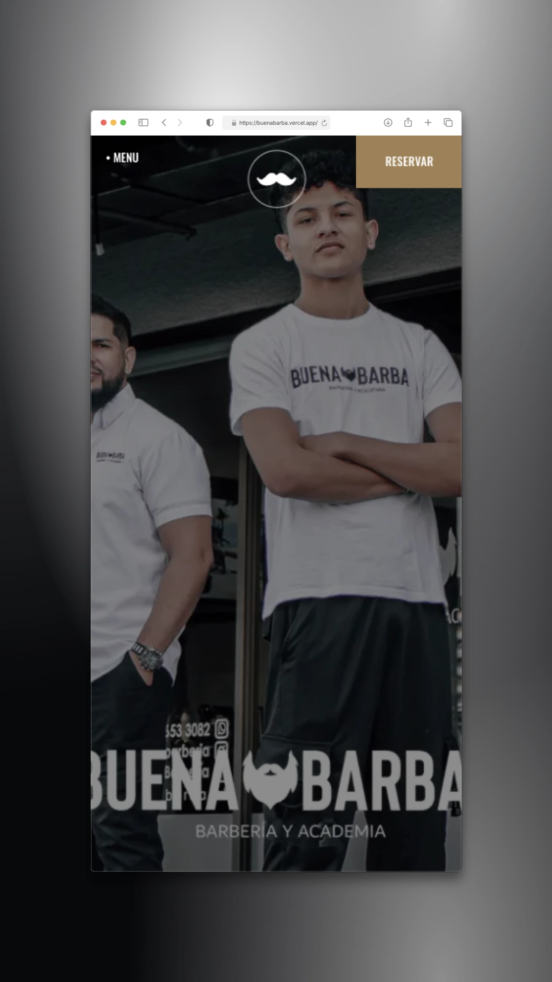 Vista del sitio web Buena Barba